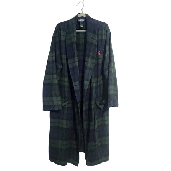 Polo Ralph Lauren Other - POLO RALPH LAUREN Blackwatch Plaid Shawl Collar‎ Robe House Coat S